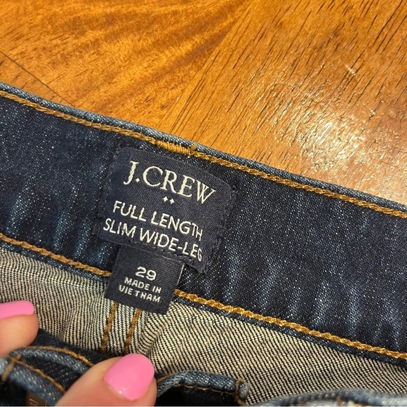 J. Crew Slim Wide Leg Full-Length button front denim jeans size 29 - Picture 3 of 8